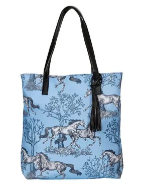 "Lila" Blue Toile Tote