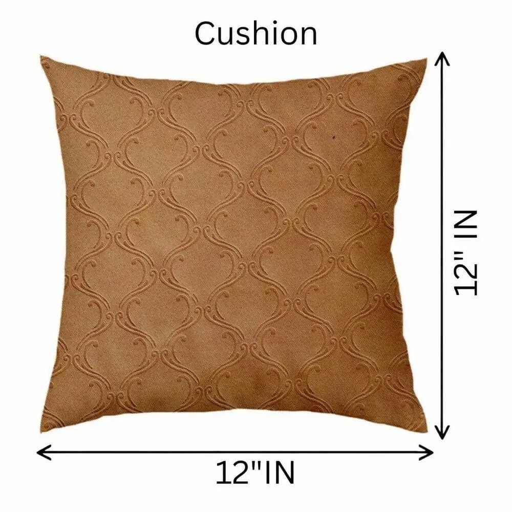 "Lushomes 4-Pack Car Cushion Pillows Set in Beige - Neck, Back, and Seat Rest with Embossed Leatherlike Fabric"