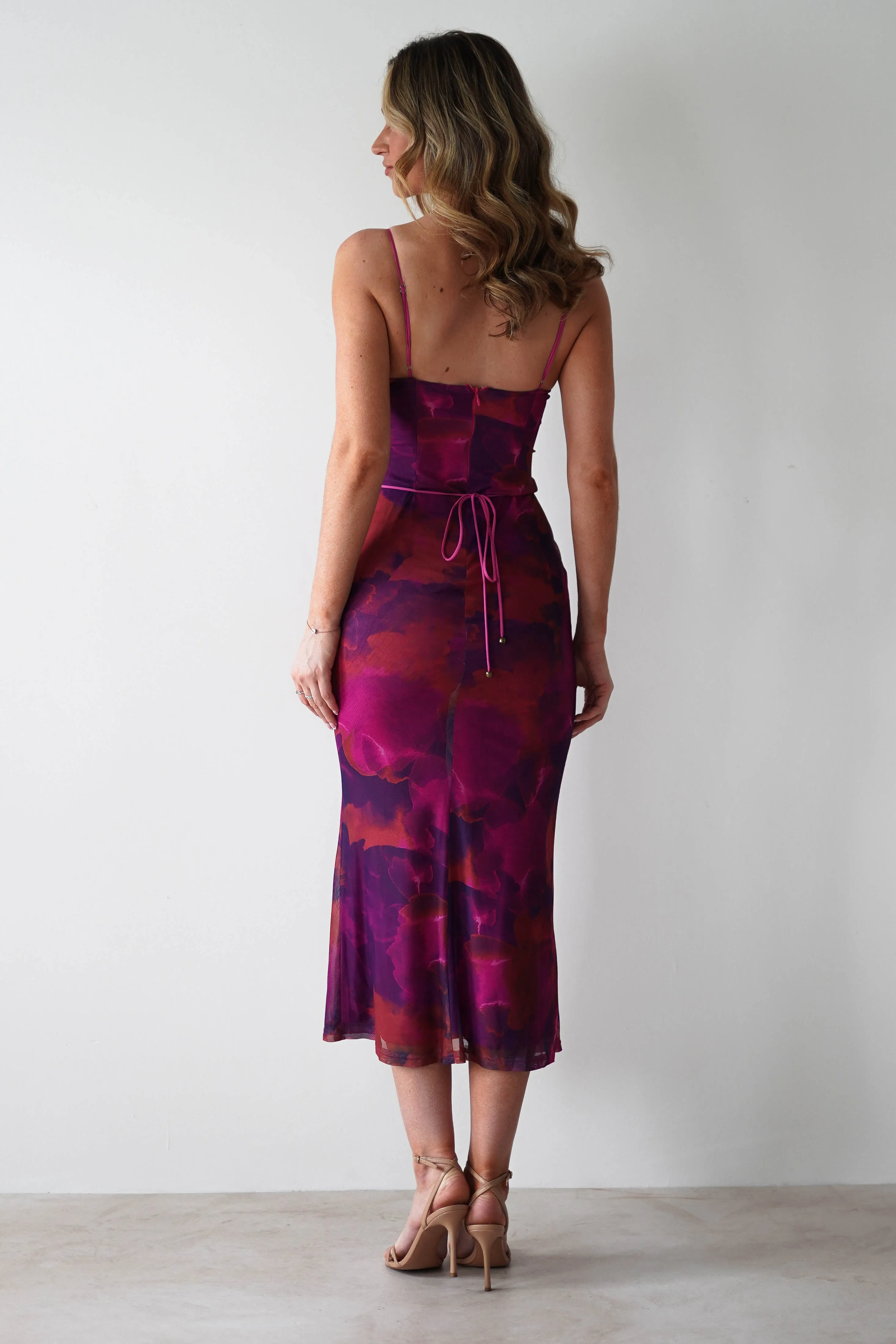 Raquel Bodycon Midaxi Dress | Purple Print