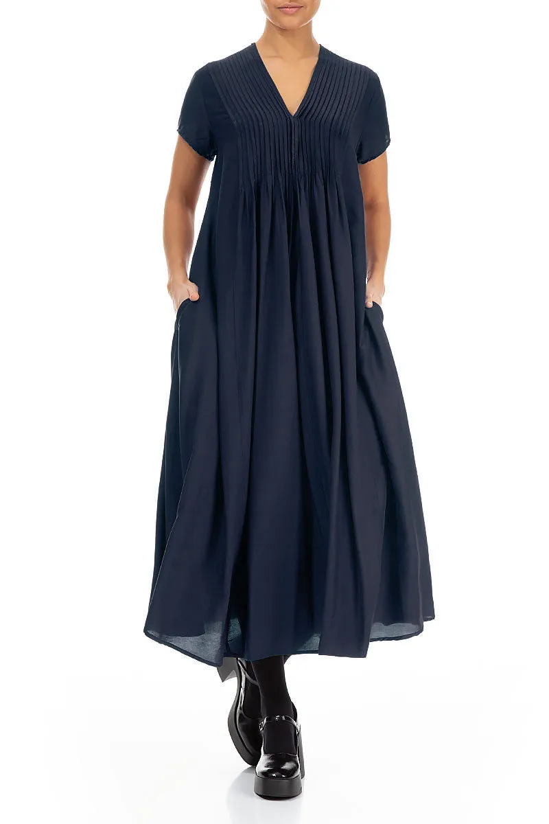 Romantic Midnight Blue Silk Bamboo Dress