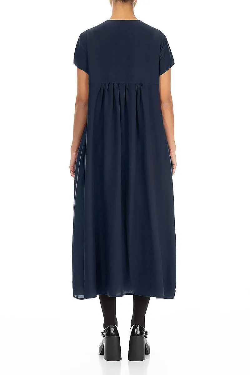 Romantic Midnight Blue Silk Bamboo Dress