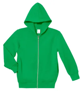 Soft & Cozy 100% Cotton Fleece Zip Hoodie with Inner Pockets | Elf Green