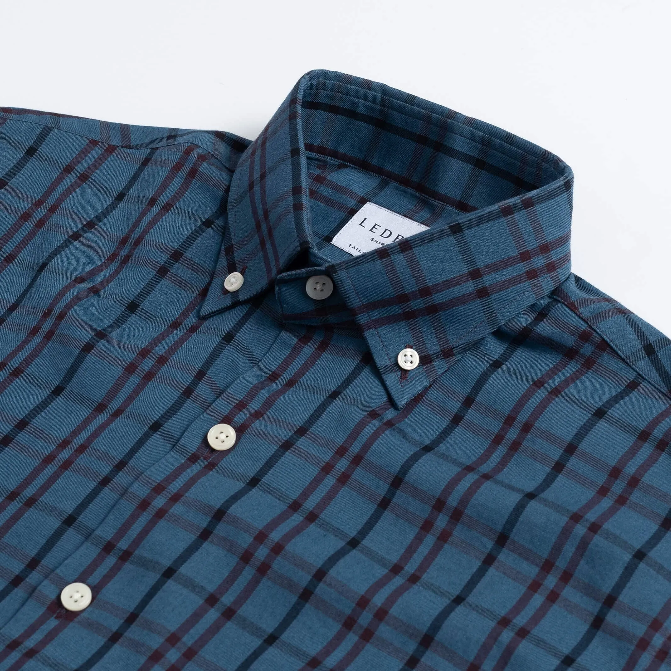 The Deep Blue Withrow Organic Cotton Check Custom Shirt