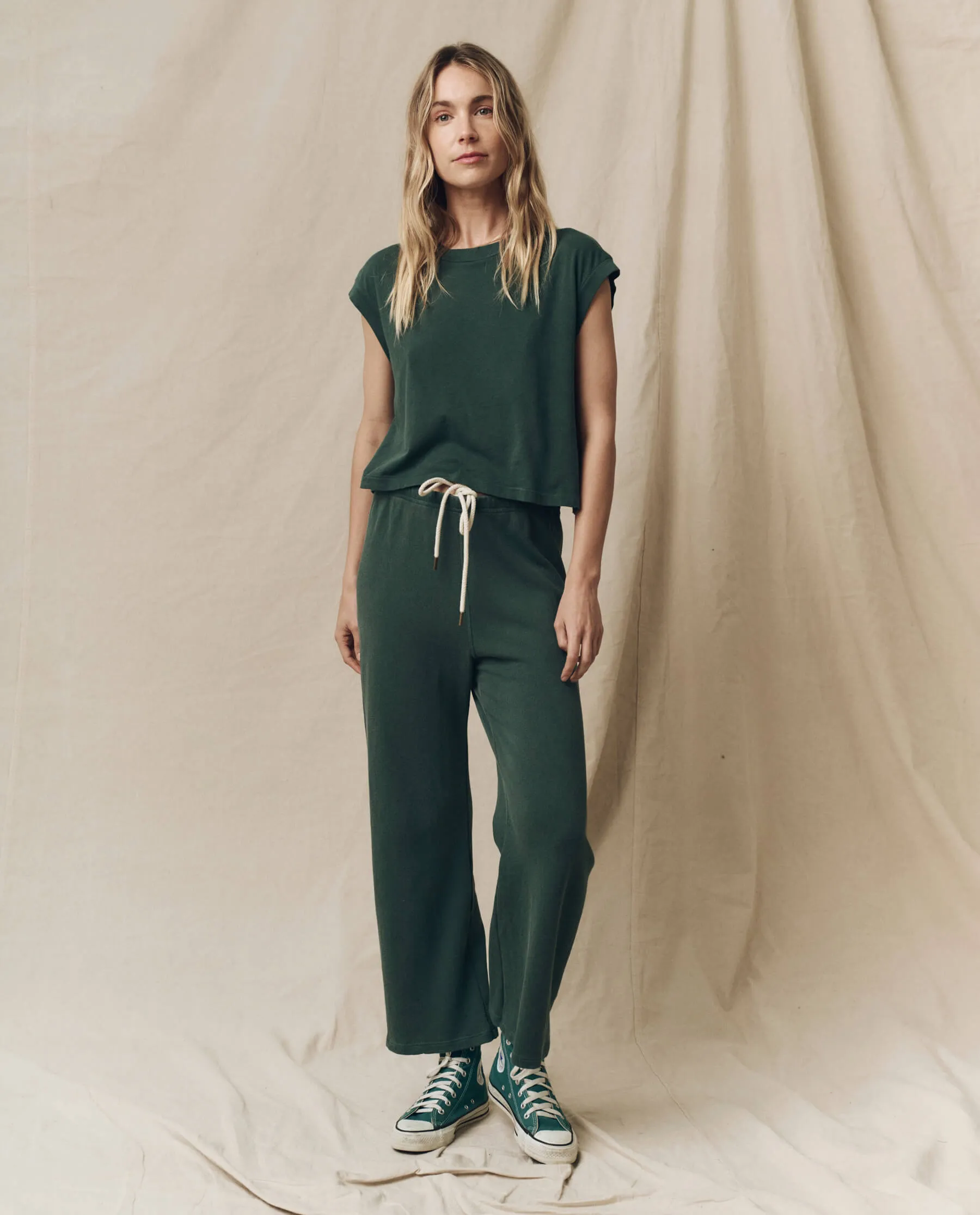 The Lap Sweatpant. Solid -- Deep Sea Green