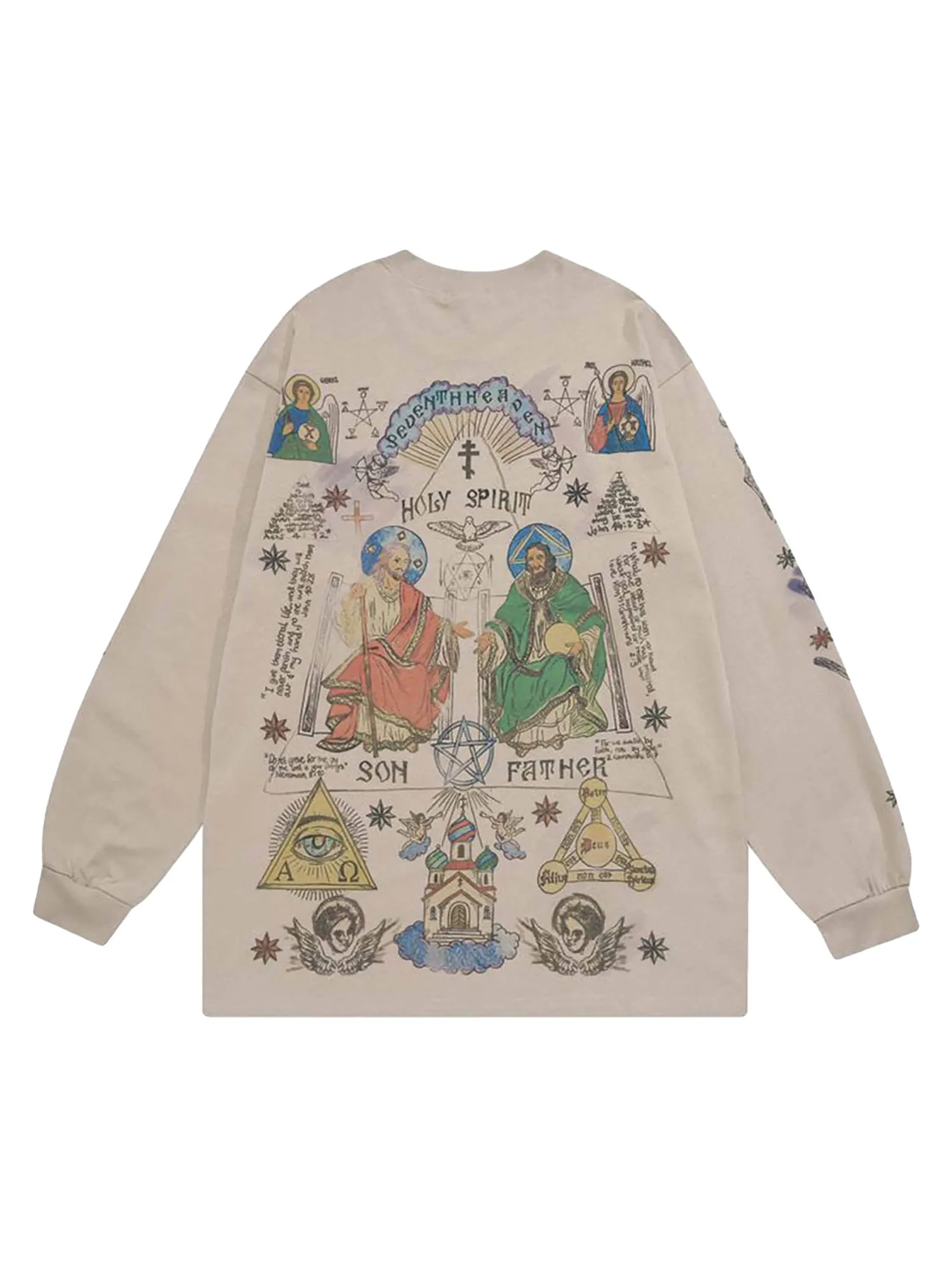 Thesupermade American High Street Graffiti Long Sleeve T-Shirt