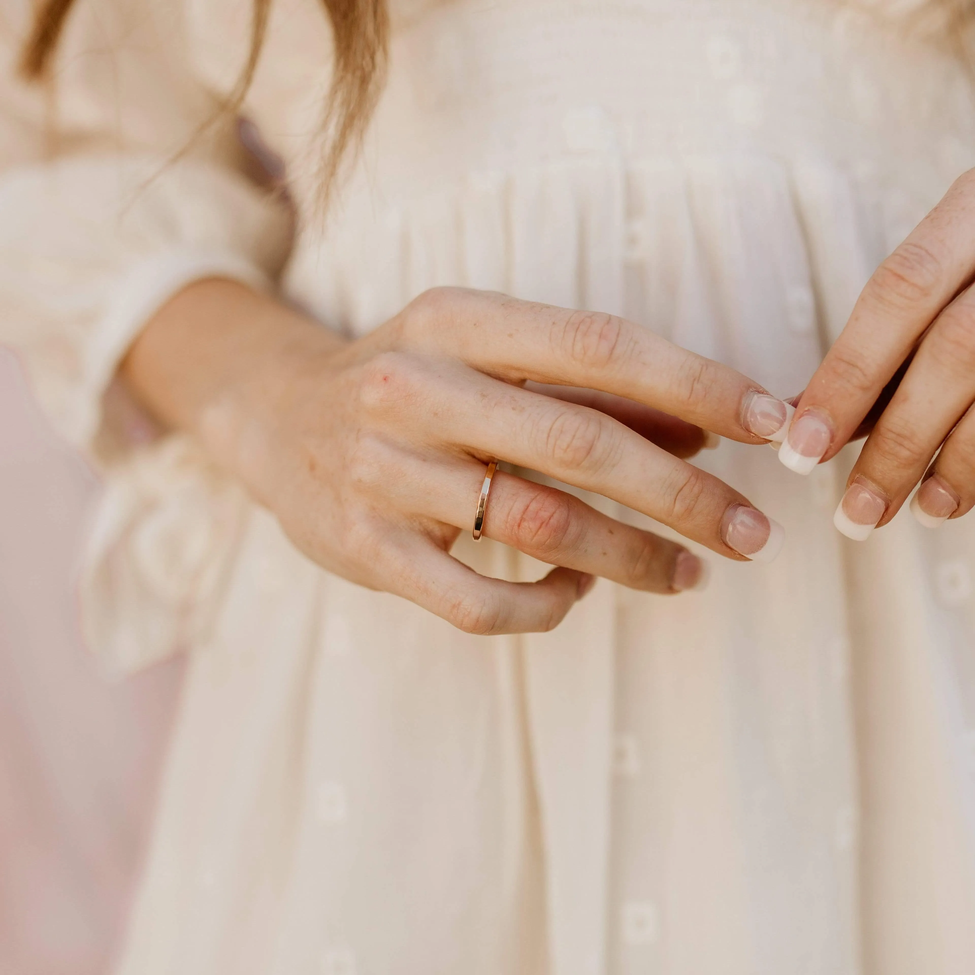 Thick Hammered Stacking Ring