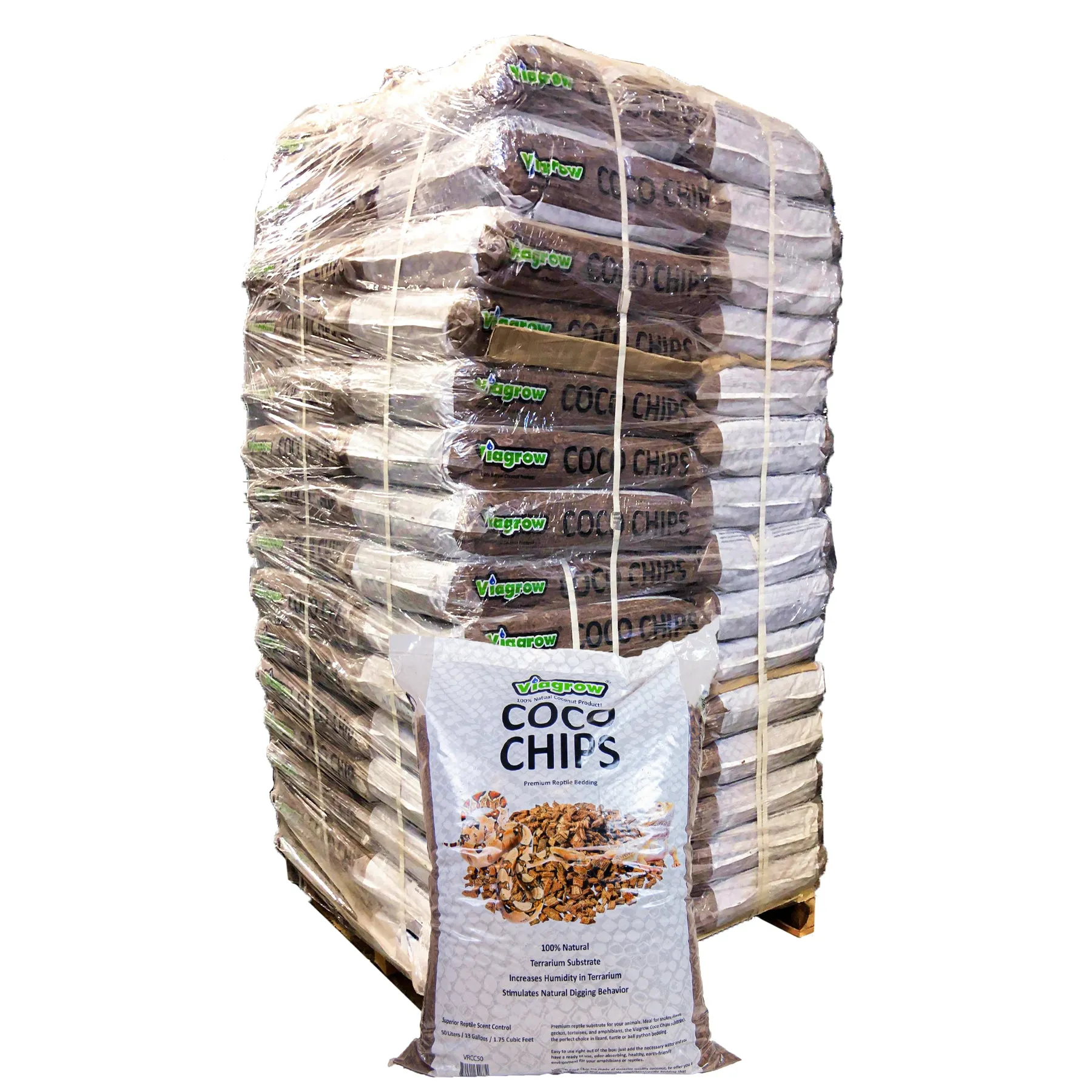 Viagrow 1CU. FT (50L) Coco Chip Premium Reptile Substrate (Pallet of 60)