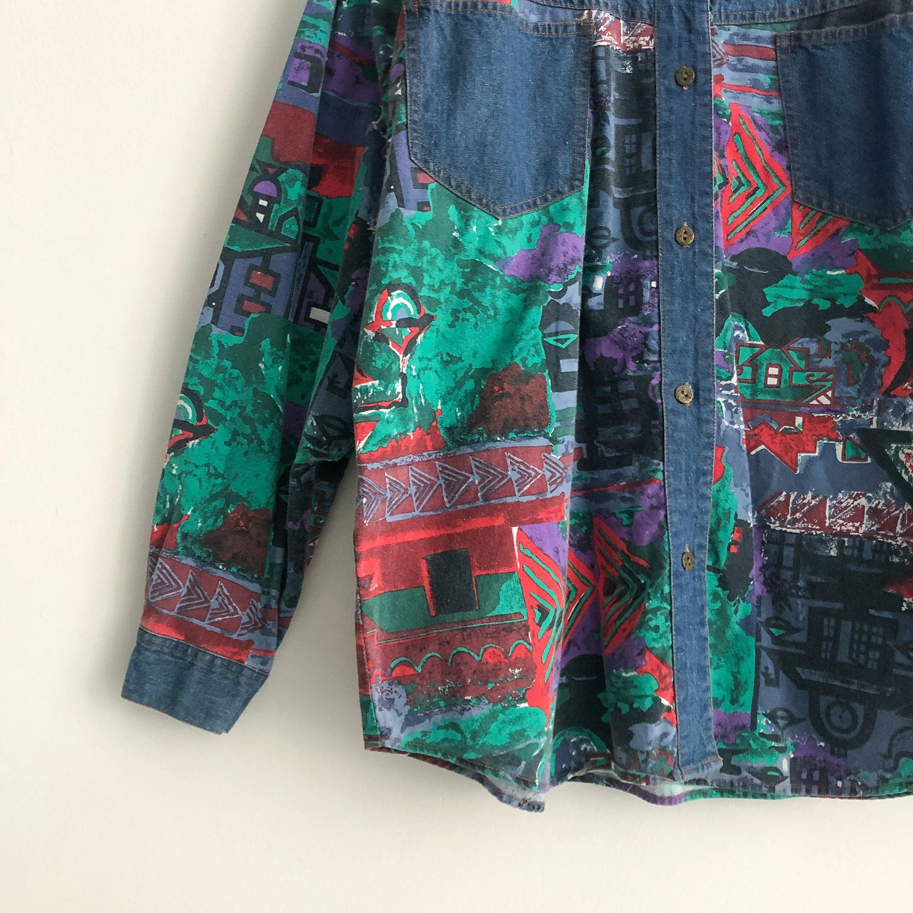 Vintage Denim Graffiti Shirt