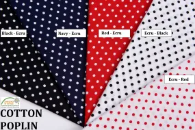 Vintage Dots Print  - Washed 100% Cotton Poplin  - 3106