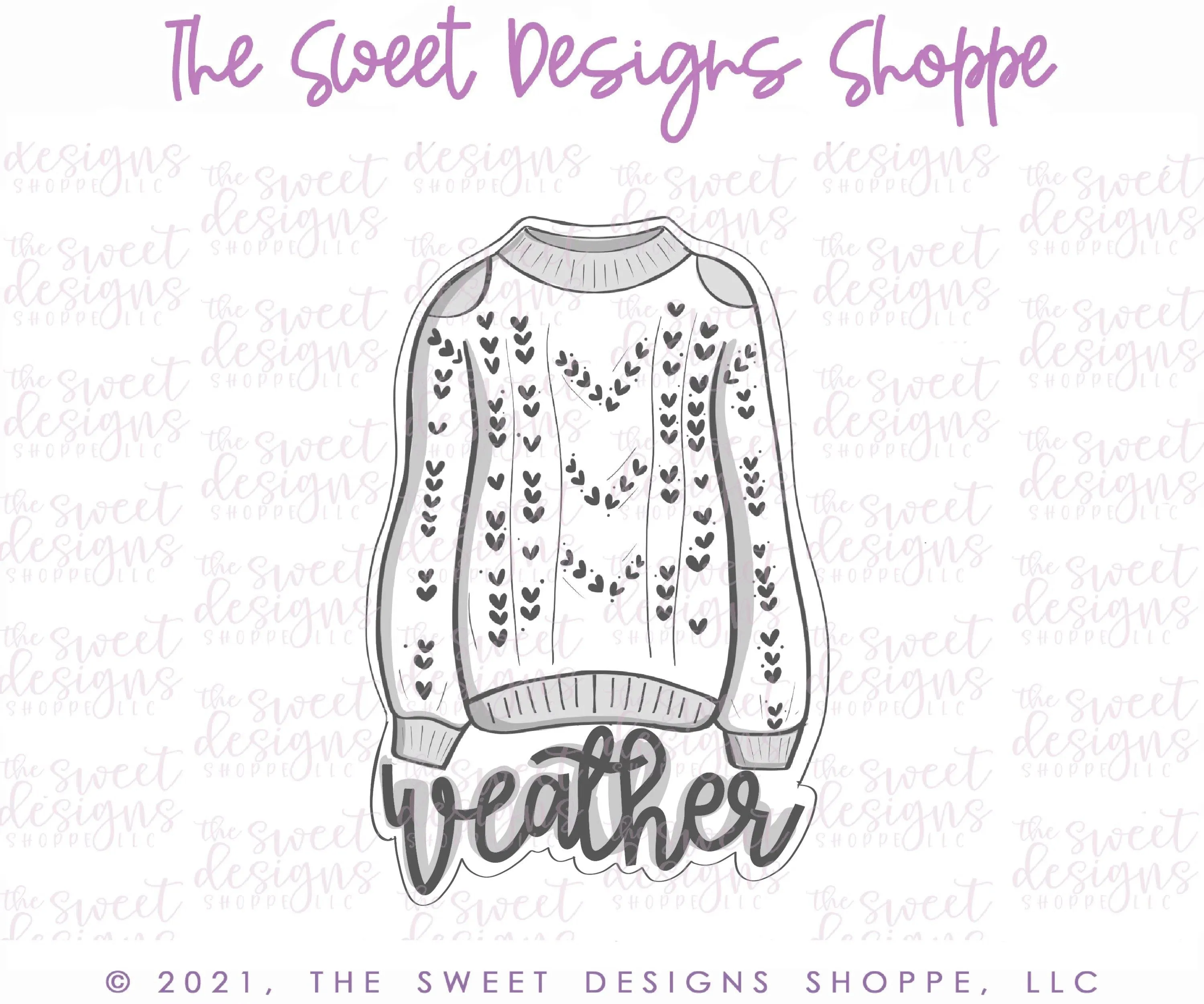 Weather Sweater Cookie Sticker - Cookie Cutter