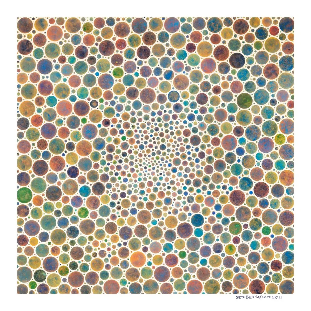 [white circles multicolor][limited edition print by seth b minkin]