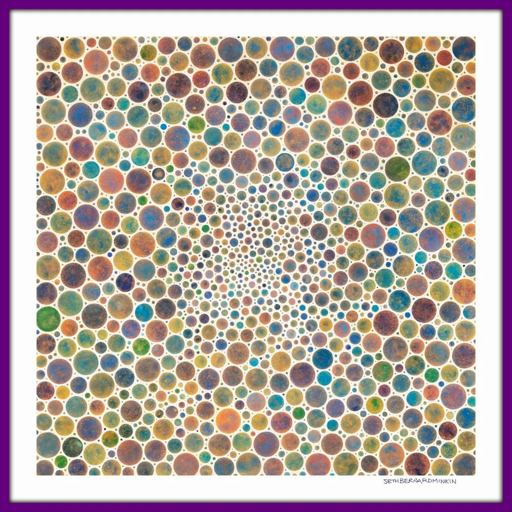 [white circles multicolor][limited edition print by seth b minkin]