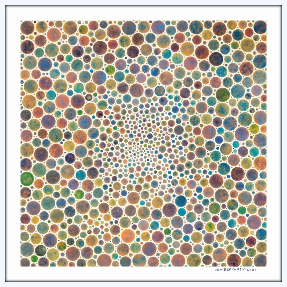 [white circles multicolor][limited edition print by seth b minkin]