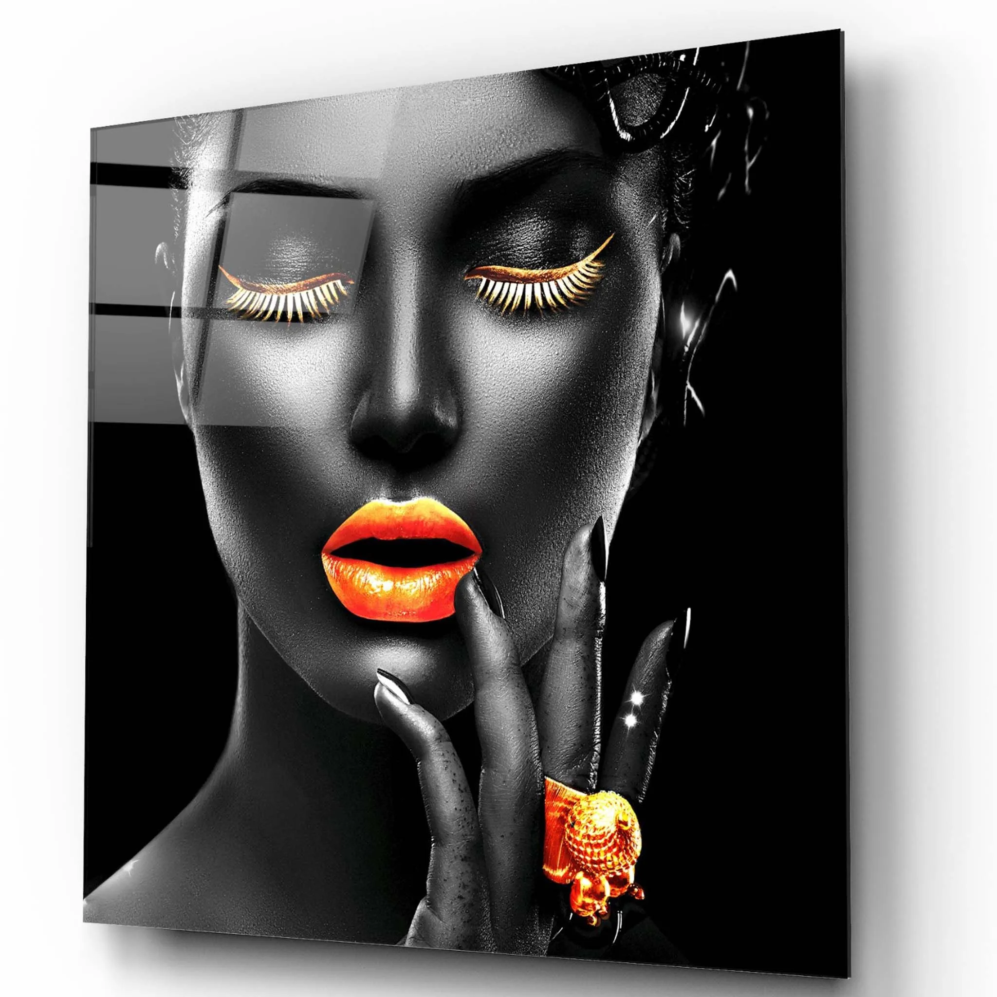 Woman Portrait Glass Wall Art 2