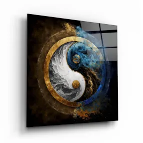 Ying Yang Glass Wall Art